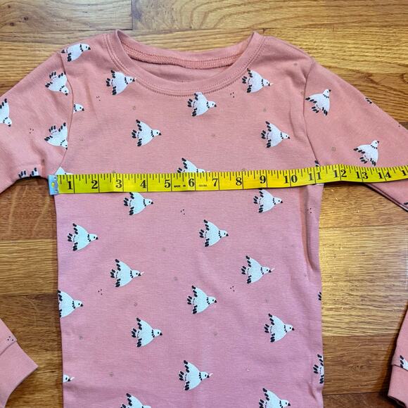 Petit Lemi Kids Girls 6x Bird Animal Print Long Sleeve Crewneck asleep Shirt Top - Picture 2 of 8